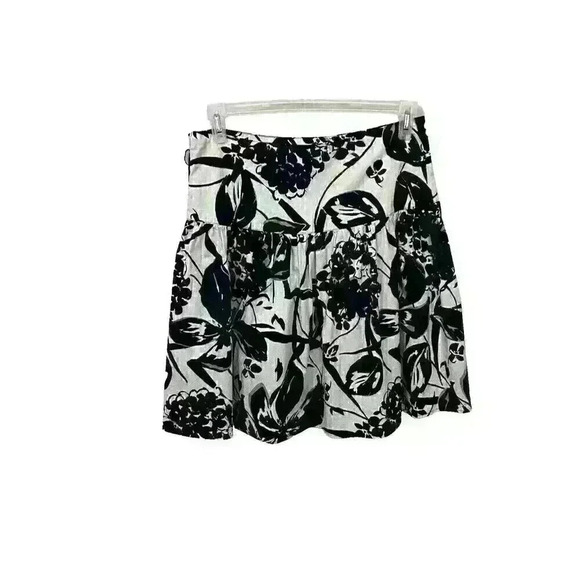 Maurices Womens SZ 9 Navy White Floral Circle & Skater Skirt Side Zipper A-Line - Picture 9 of 10